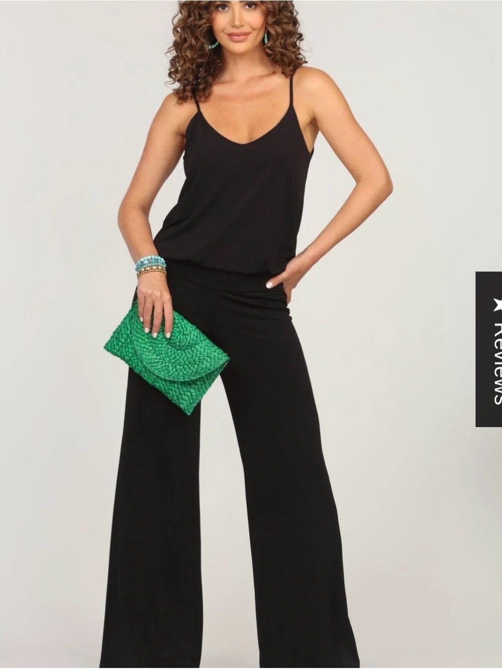 Veronica M Black Black Drop Waist Jumpsuit - size M black